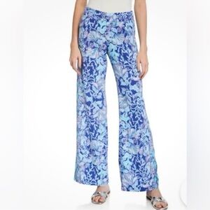 Lilly Pulitzer / Bal Harbour Mid Rise Palazzo Pants Size XS Waist 14”-16” EUC